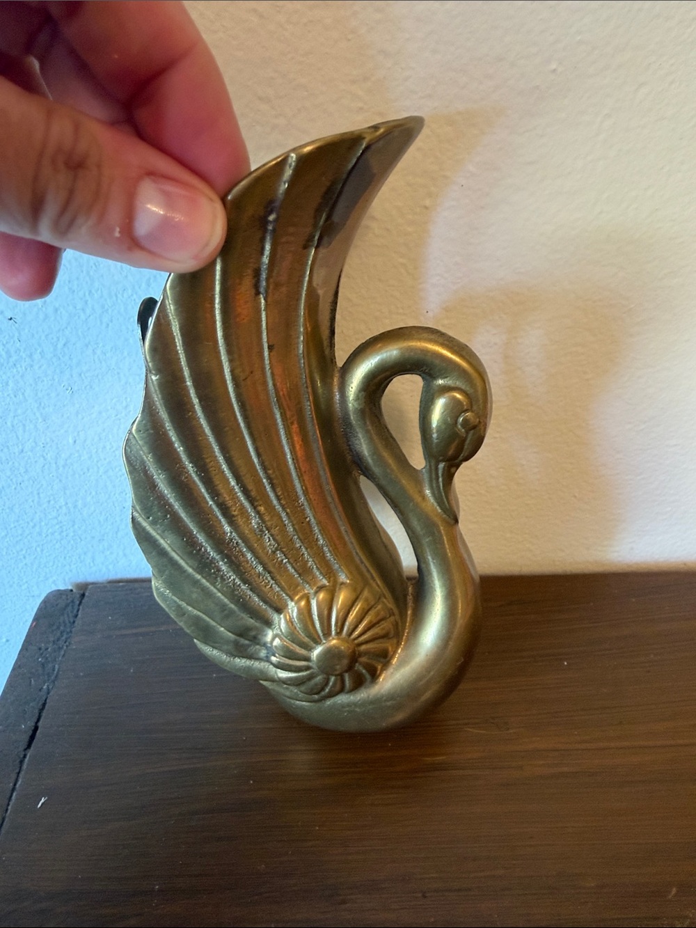 Brass Swan Decorative Wall Planter